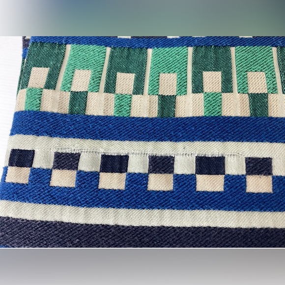 Gorman Women’s Shift Dress Blue Green Beige Aztec Short Puff Sleeve Size S 8 - Picture 7 of 12